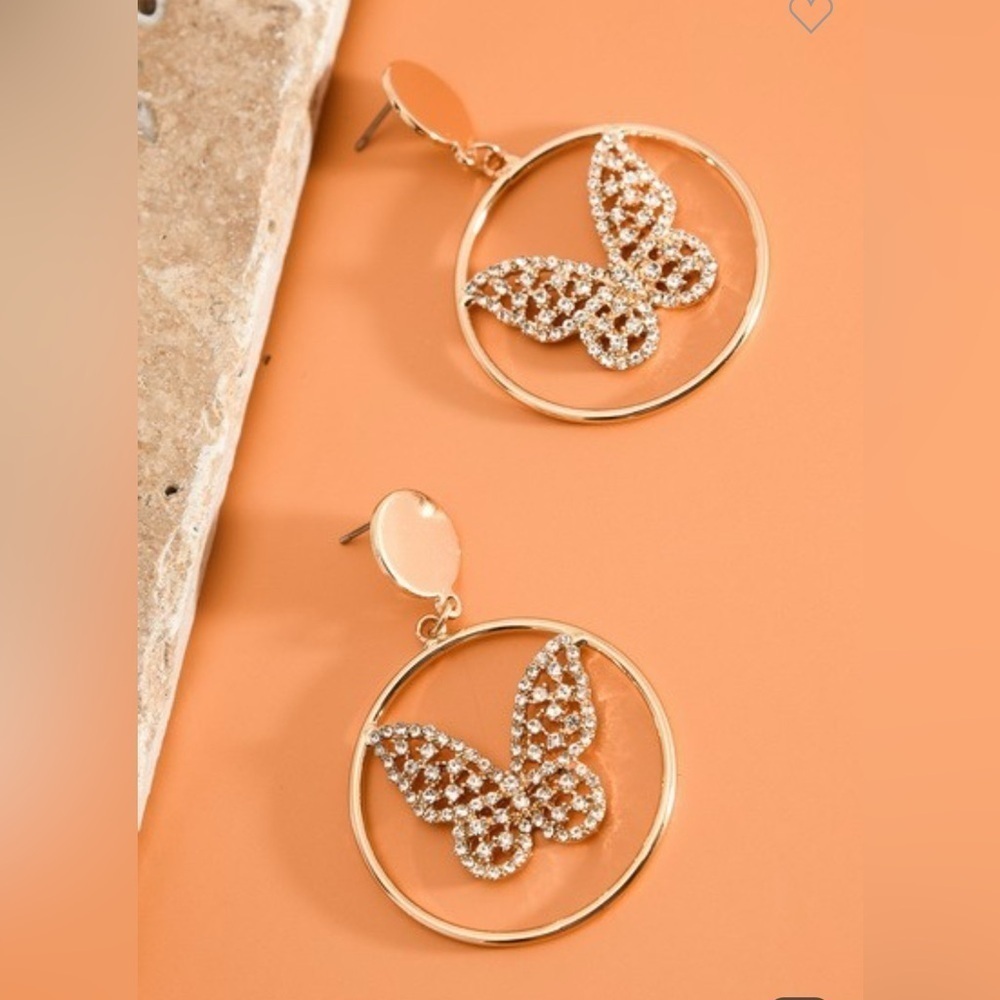 Gold Butterfly Earrings